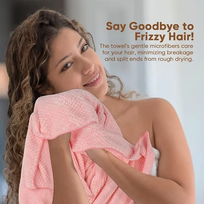HOMEXCEL Microfiber Hair Towels – Fast Drying, 5 Pack - Image 3