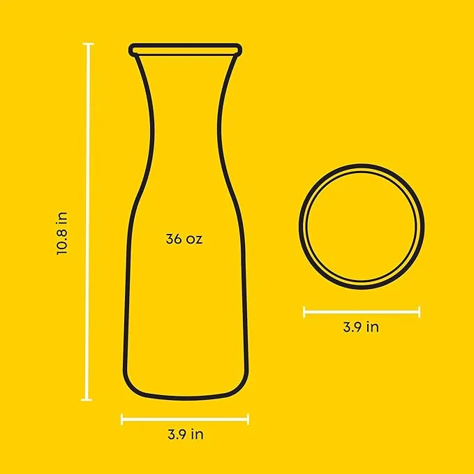 JoyJolt 1L Glass Carafe Set with Lids – 3 Pack - Image 3