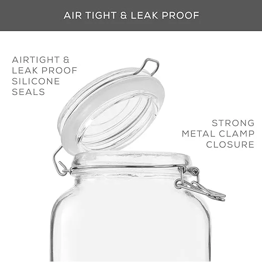 3-Pack 78oz Airtight Glass Storage Jars with Lids - Image 3