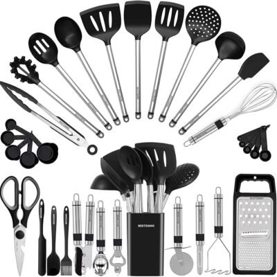 33-Piece Silicone & Stainless Steel Kitchen Utensil Set