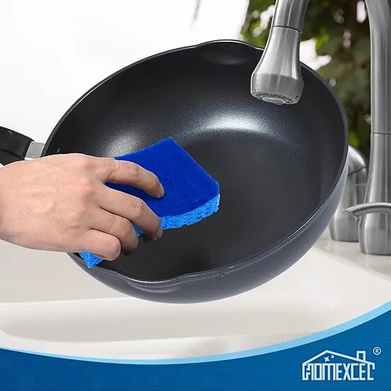 HOMEXCEL Non-Scratch Kitchen Sponges – 24 Pack Blue - Image 3