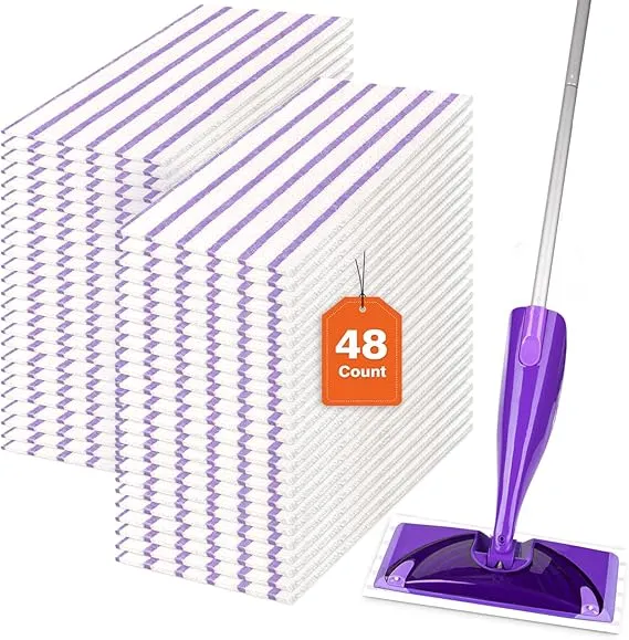 HOMEXCEL Microfiber Mop Pads for Swiffer WetJet – 48 Pack