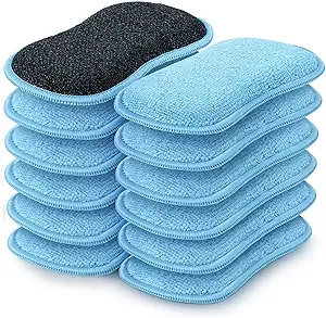 HOMEXCEL Non-Scratch Kitchen Sponges – 12 Pack Blue