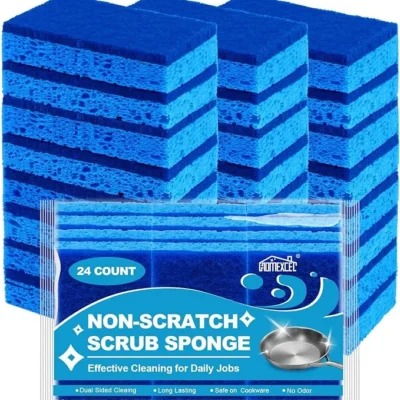 HOMEXCEL Non-Scratch Kitchen Sponges – 24 Pack