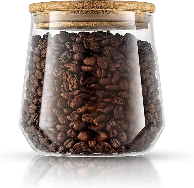 JoyJolt 31oz Glass Cookie Jar with Bamboo Lid