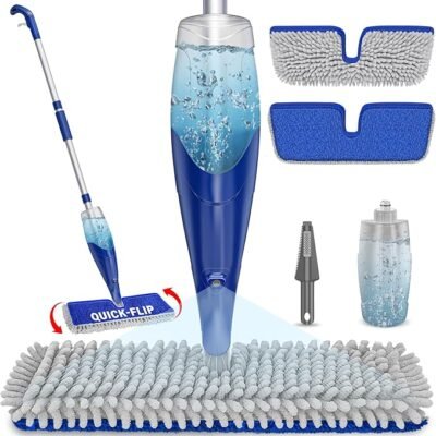 Papclean Double-Sided Spray Mop with Microfiber Pads