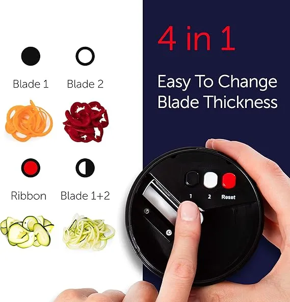 Fullstar 4-in-1 Vegetable Spiralizer – Zucchini & Noodle Maker - Image 3