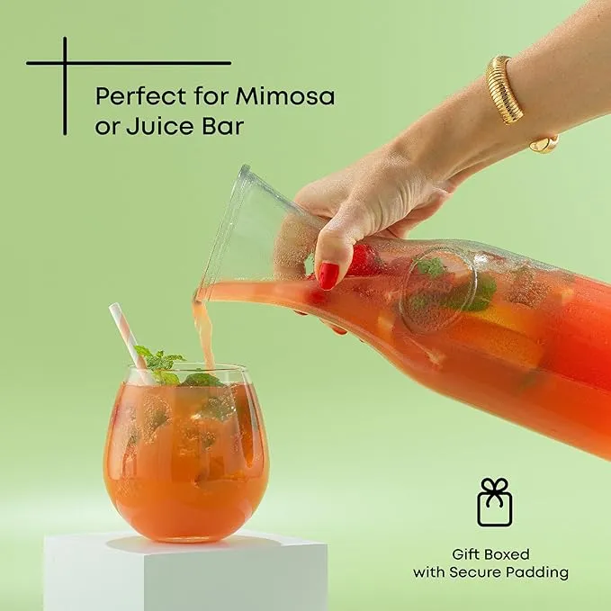 JoyJolt 1L Glass Carafe Set with Lids – 3 Pack - Image 2