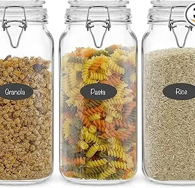 3-Pack 78oz Airtight Glass Storage Jars with Lids