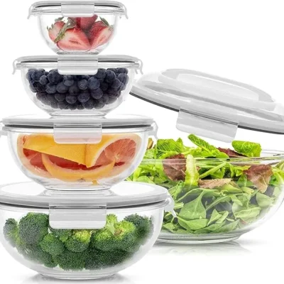JoyJolt 5-Piece Glass Mixing Bowls with Lids